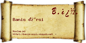 Banis Örsi névjegykártya